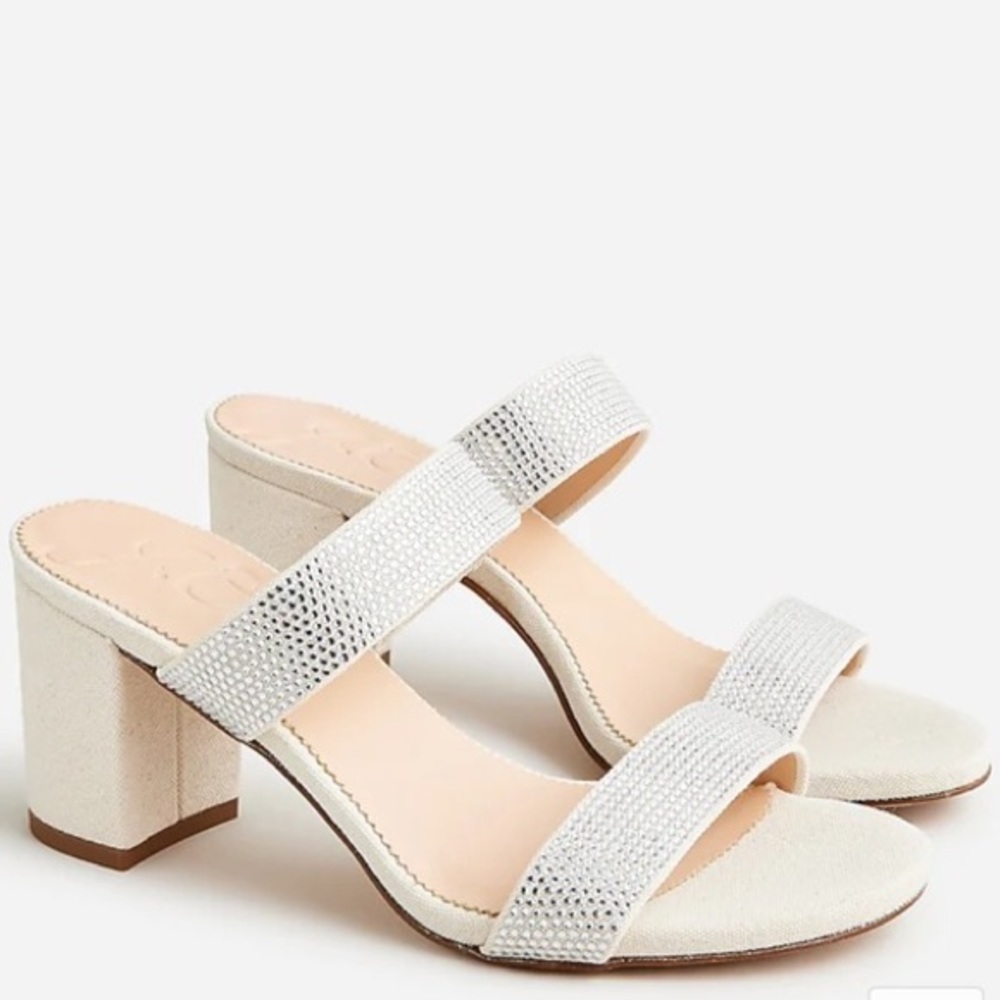J. Crew - Lucie Double-Strap Block-Heel Sandals with Crystals